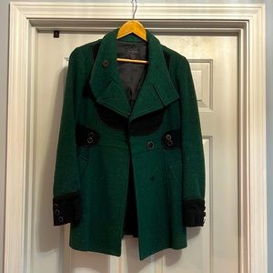 Green sparkle pea coat size small